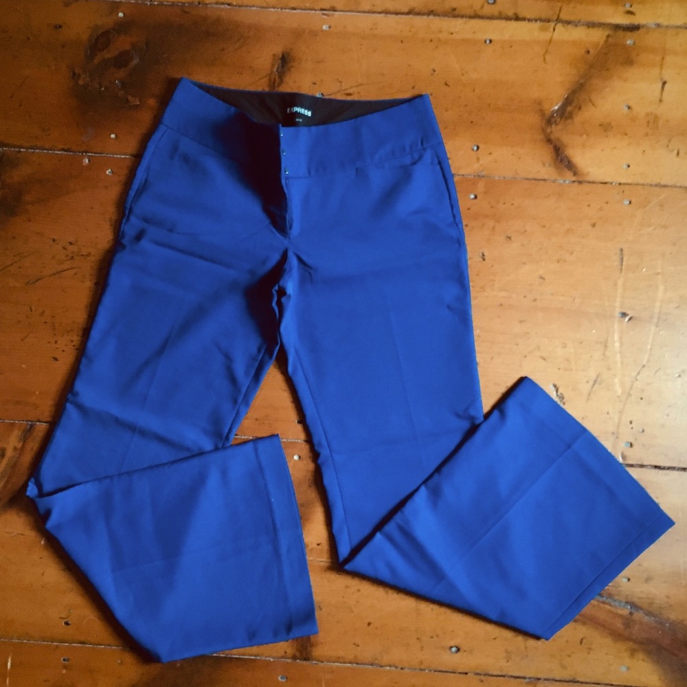 Express editor stretch trousers royal blue size 8R pants